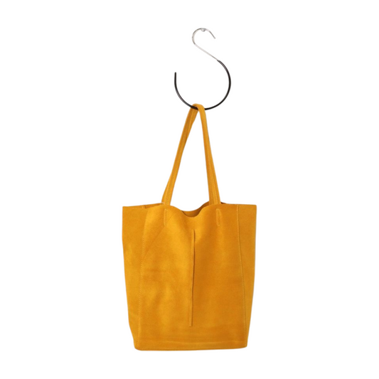 Geantă shopper din piele naturală, muștar, G0004 - La’Runa