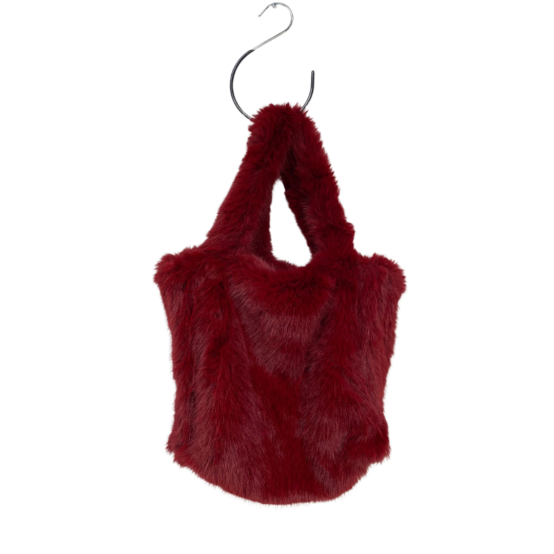 Geantă din blană eco, bordo, A0008 - La’Runa