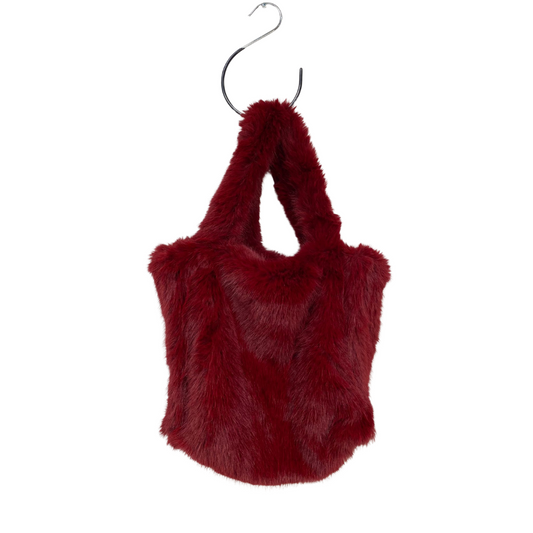 Geantă din blană eco, bordo, A0008 - La’Runa